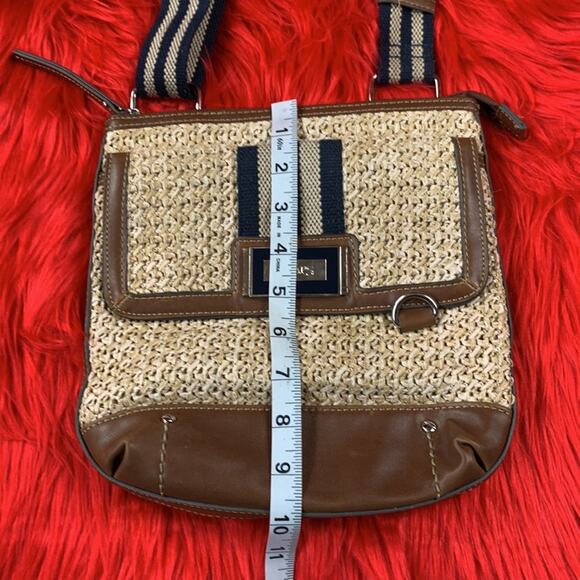 Chaps Rafia and stripe preppy crossbody or shoulder bag - Picture 5 of 14